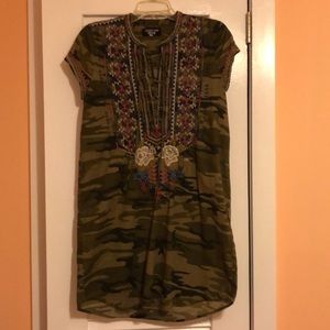 Johnny was embroidered shirt dress